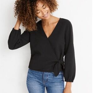 Madewell Texture & Thread Wrap Blouse